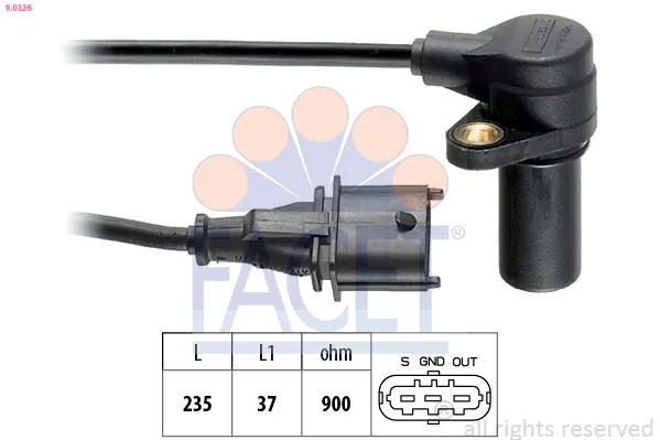 Sensor de cigüeñal 90326 Facet
