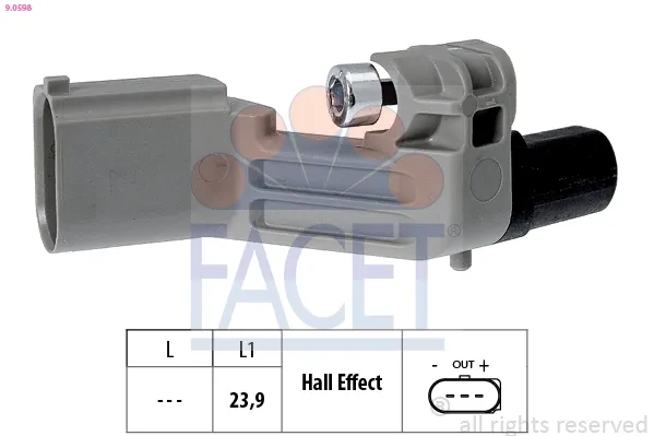Sensor de cigüeñal 90598 Facet