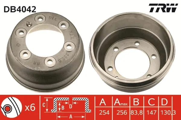Tambor de freno trasero DB4042 TRW