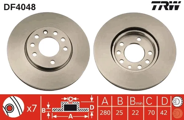 Disco de freno DF4048 TRW