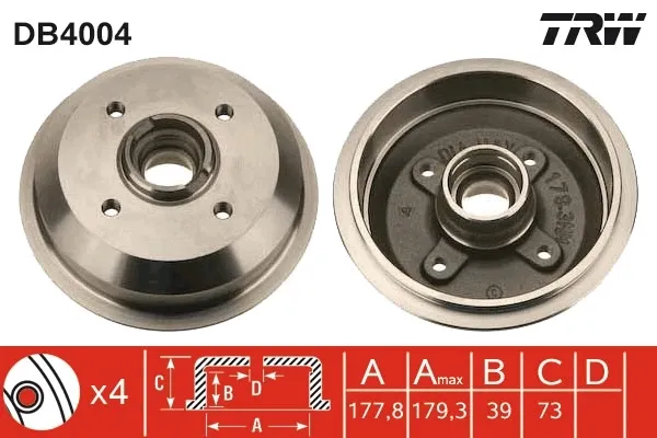 Tambor de freno trasero Ford Fiesta Mk1