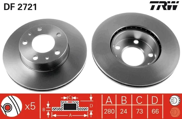 Disco de freno DF2721 TRW