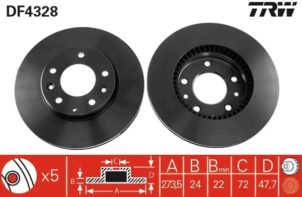 Disco de freno DF4328 TRW