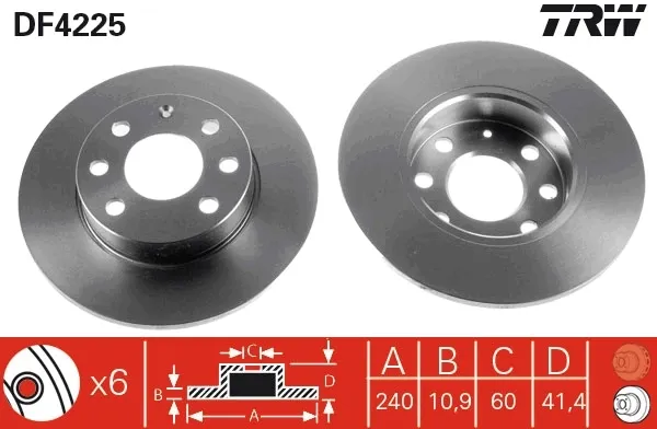 Disco de freno DF4225 TRW