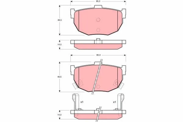 Pastillas de freno traseras GDB1010 TRW