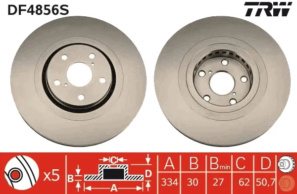 Disco de freno DF4856S TRW