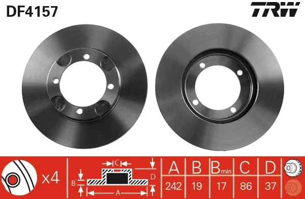 Disco de freno DF4157 TRW