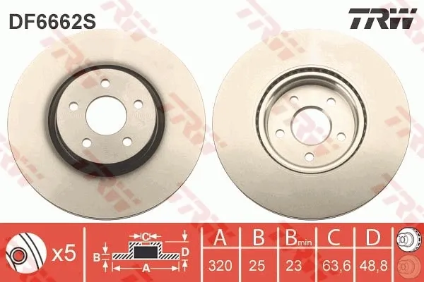 Disco de freno DF6662S TRW