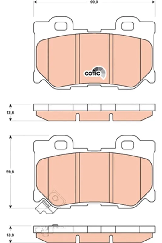 Pastillas de freno traseras GDB3515 TRW