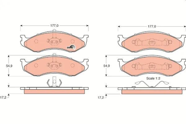 Pastillas de freno GDB1153 TRW