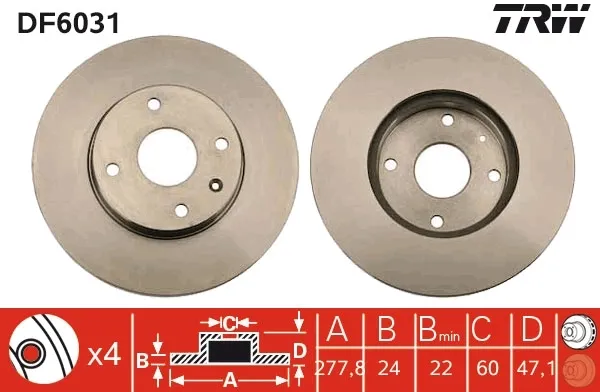 Disco de freno DF6031 TRW