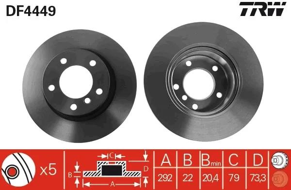 Disco de freno DF4449 TRW