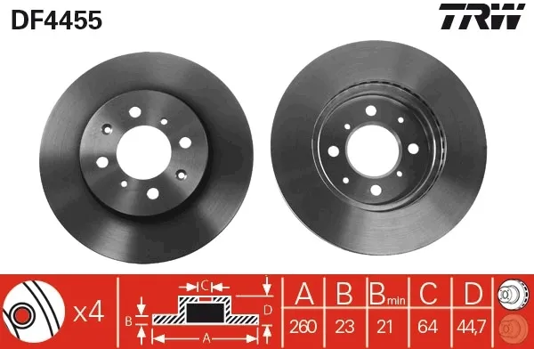 Disco de freno DF4455 TRW