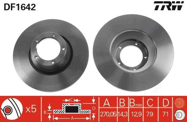 Disco de freno DF1642 TRW