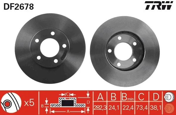 Disco de freno DF2678 TRW