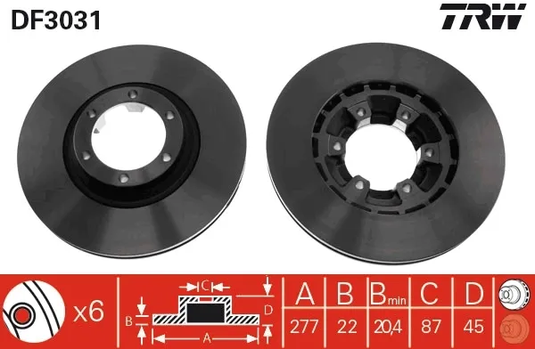 Disco de freno DF3031 TRW