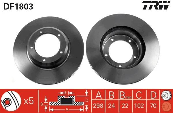 Disco de freno DF1803 TRW