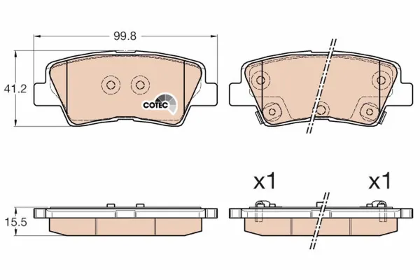 Pastillas de freno traseras GDB3537 TRW