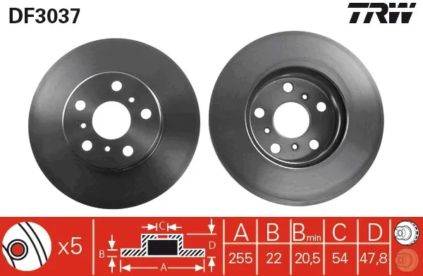 Disco de freno DF3037 TRW