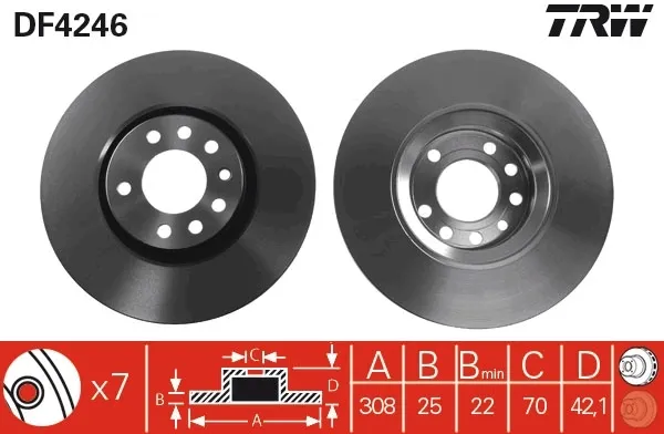 Disco de freno DF4246 TRW