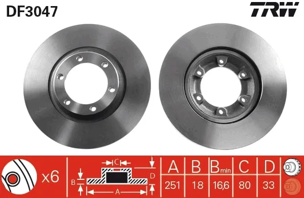 Disco de freno DF3047 TRW