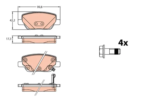 Pastillas de freno traseras GDB2156 TRW