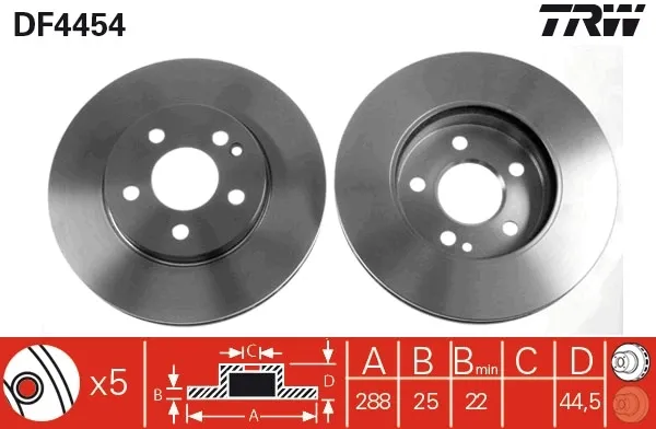 Disco de freno DF4454 TRW