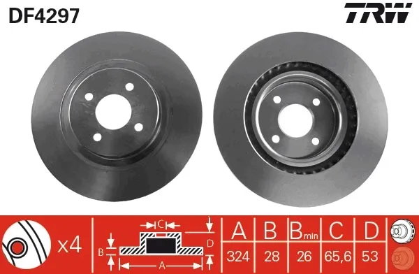 Disco de freno DF4297 TRW