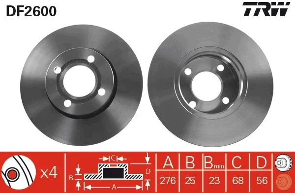 Disco de freno DF2600 TRW