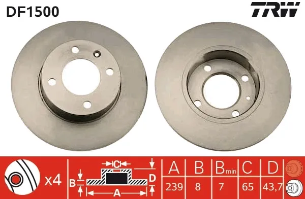 Disco de freno DF1500 TRW
