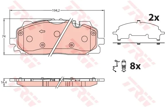 Pastillas de freno GDB2190 TRW