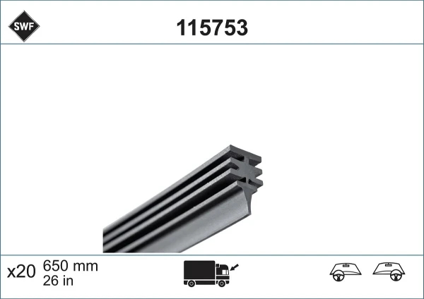 Goma del limpiaparabrisas lado conductor Peugeot 806 (221)