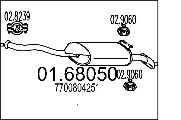 Silenciador trasero 7700804251 Renault (RVI)