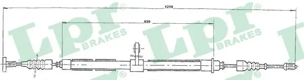 Cable de freno de mano trasero derecho C0019B LPR