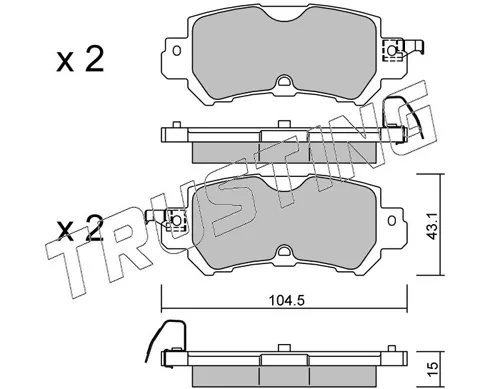 Juego de pastillas de freno Trusting 9860