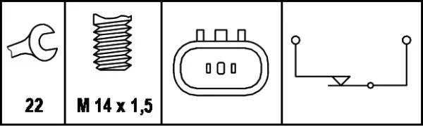 Sensor de marcha atrás 6ZF008621041 HELLA