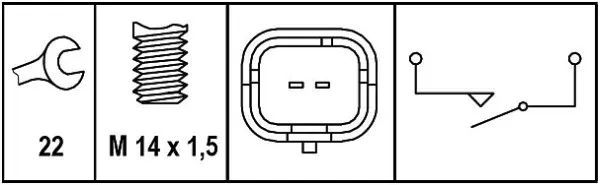 Sensor de marcha atrás 6ZF008621331 HELLA