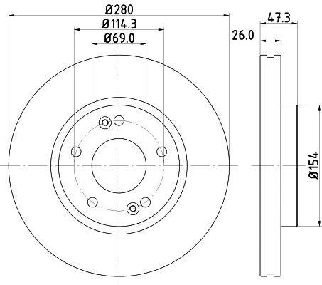 Disco de freno 8DD355120141 HELLA