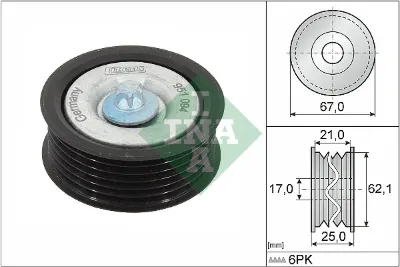Polea tensora auxiliar de la correa poly V INA 532062910