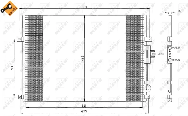 Condensador aire acondicionado 35275 NRF