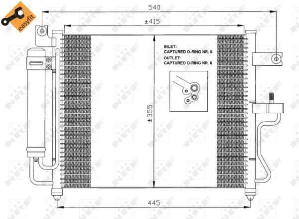 Condensador aire acondicionado Hyundai Accent II