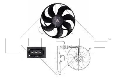 Ventilador eléctrico de refrigeración completo (motor y hélice) NRF 47397