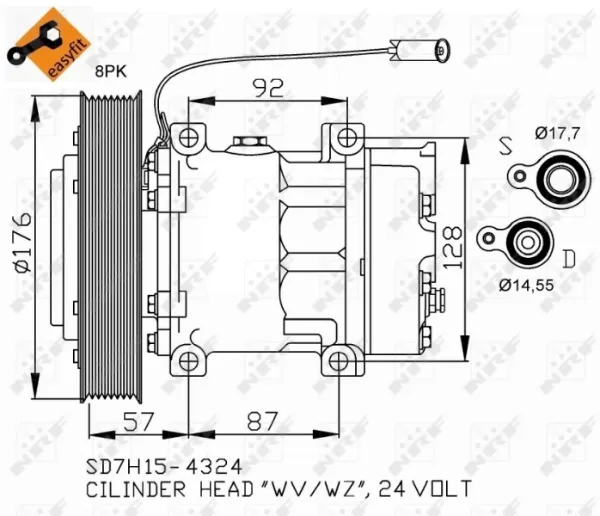 Compresor de aire acondicionado 32700 NRF
