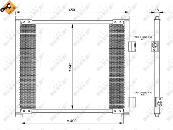 Condensador aire acondicionado Ford Ka RBT