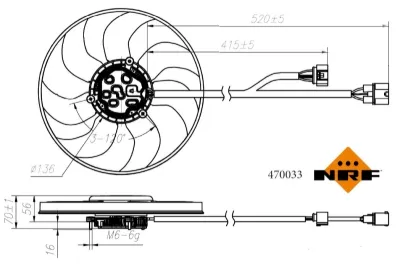 Motor del ventilador de refrigeración NRF 470033