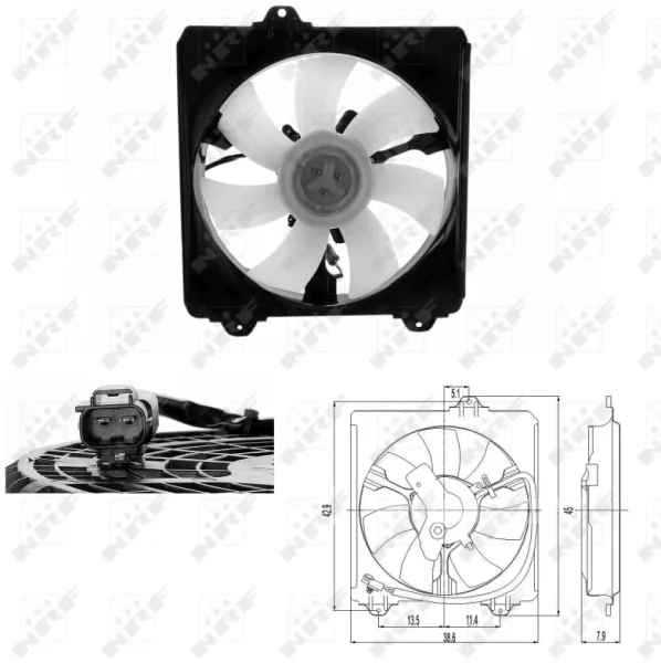 Ventilador derecho del radiador de refrigeración 47695 NRF