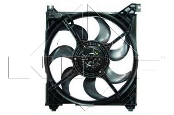 Difusor de radiador, ventilador de refrigeración, condensador del aire acondicionado, completo con motor y rodete Hyundai Santa Fe 1 (SM)
