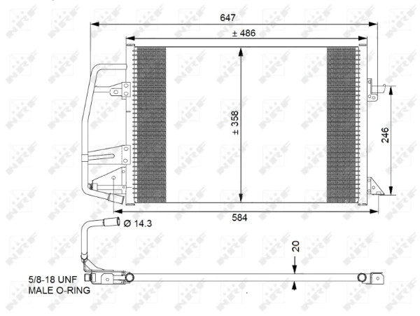 Condensador aire acondicionado Ford Escort 5 (GAL, AVL)
