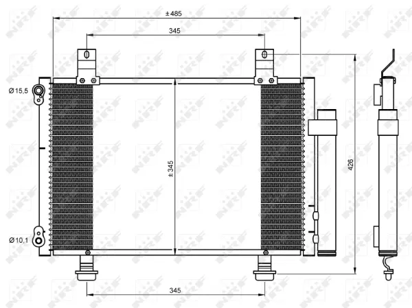 Radiador de aire acondicionado para Suzuki Swift III RS