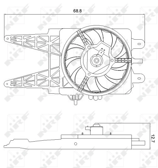 Difusor de radiador, ventilador de refrigeración, condensador del aire acondicionado, completo con motor y rodete Fiat Punto 2 (188)
